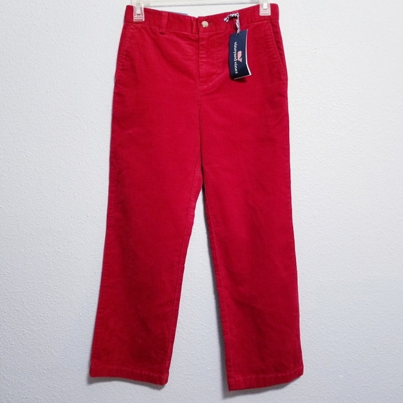NEW Vineyard Vines red stretch cord breaker pant 12 - Picture 1 of 9